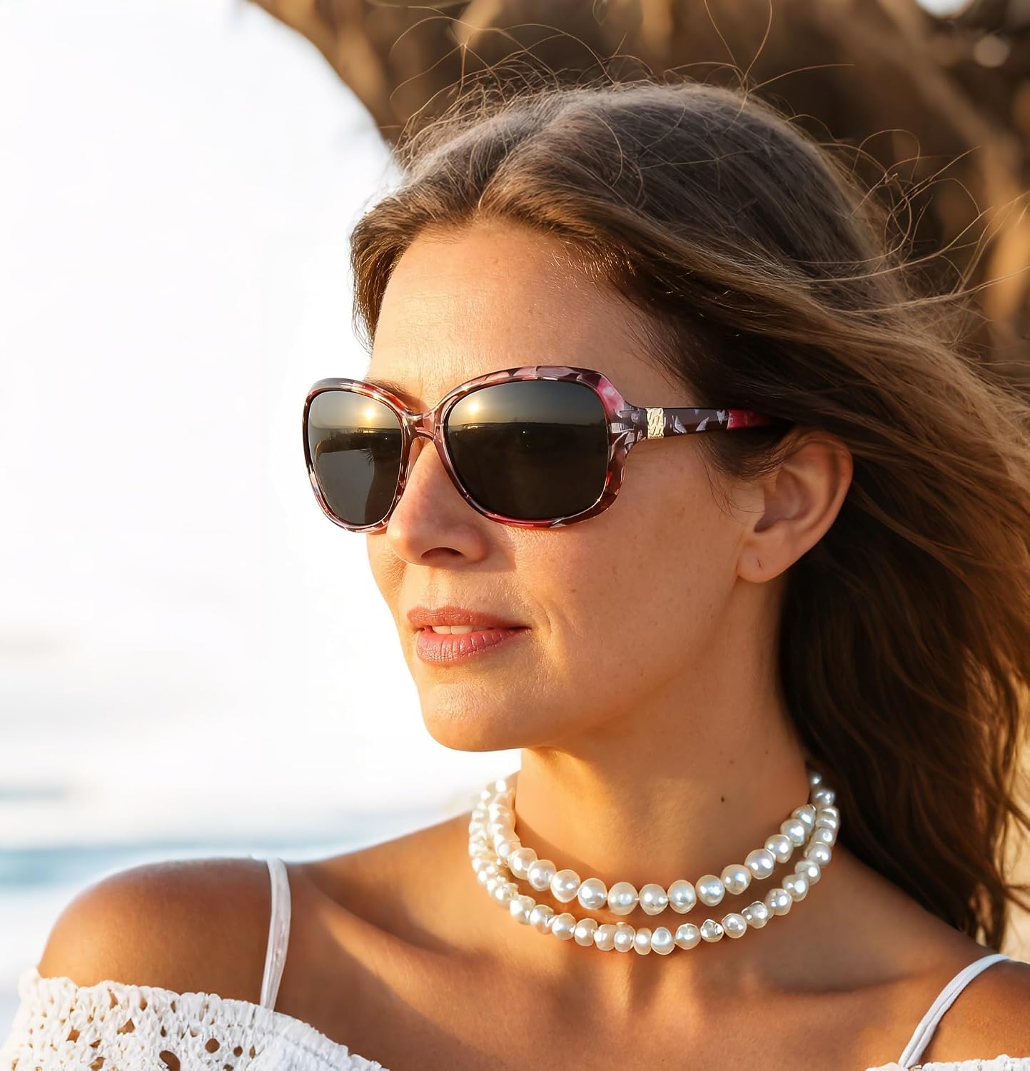 商品图片 11 | B0FZKDK786 | FEISEDY Polarized Sunglasses for Women Classic Vintage UV400 Shade | Trendy Square Wraparound Ladies Sun Glasses B0309