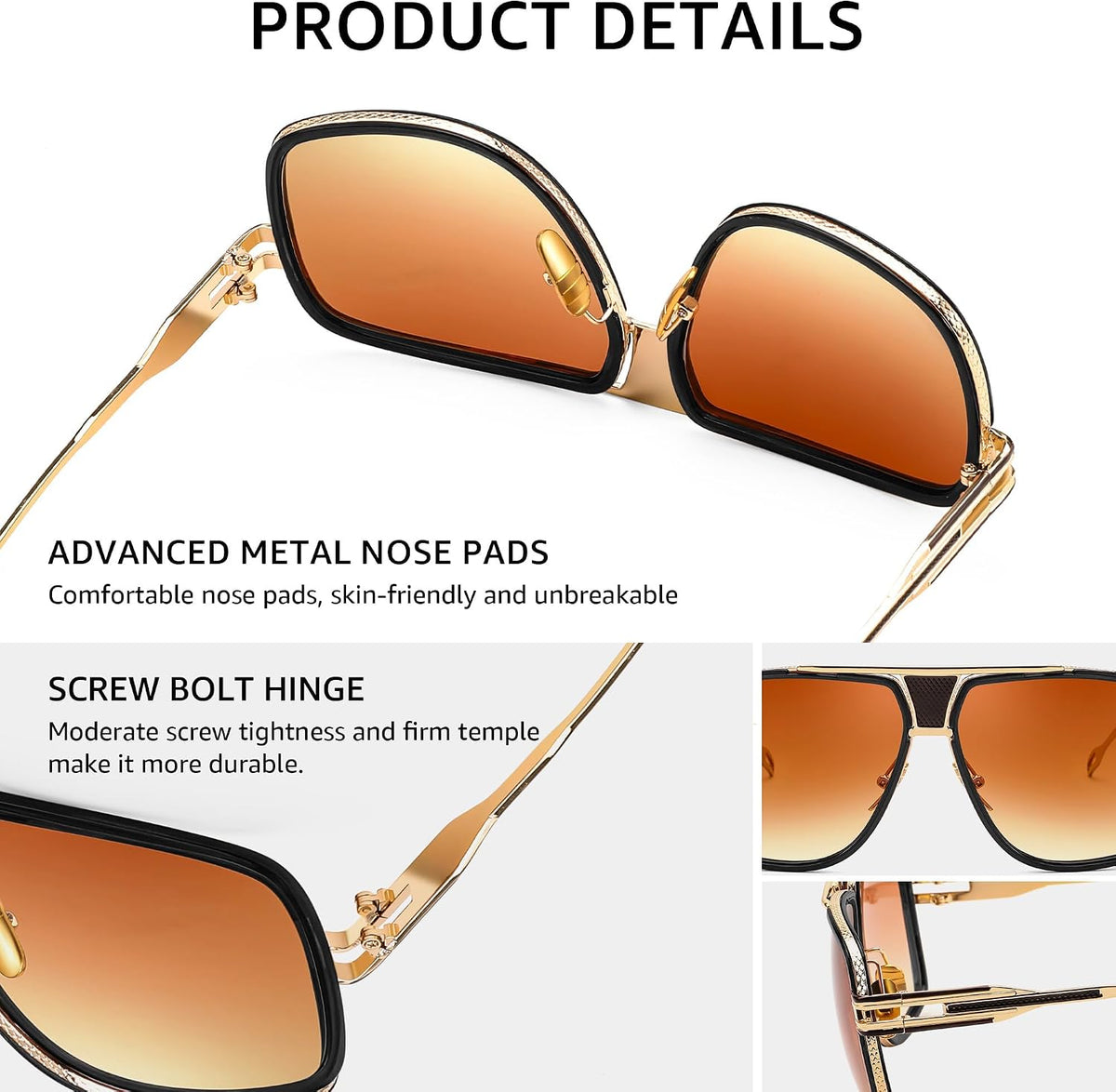 ÉÌƷͼƬ 6 | B0FLQ31HK3 | FEISEDY Sunglasses Mens Oversized Retro Metal Steampunk Shades Sunnies Fishing Driving B0272