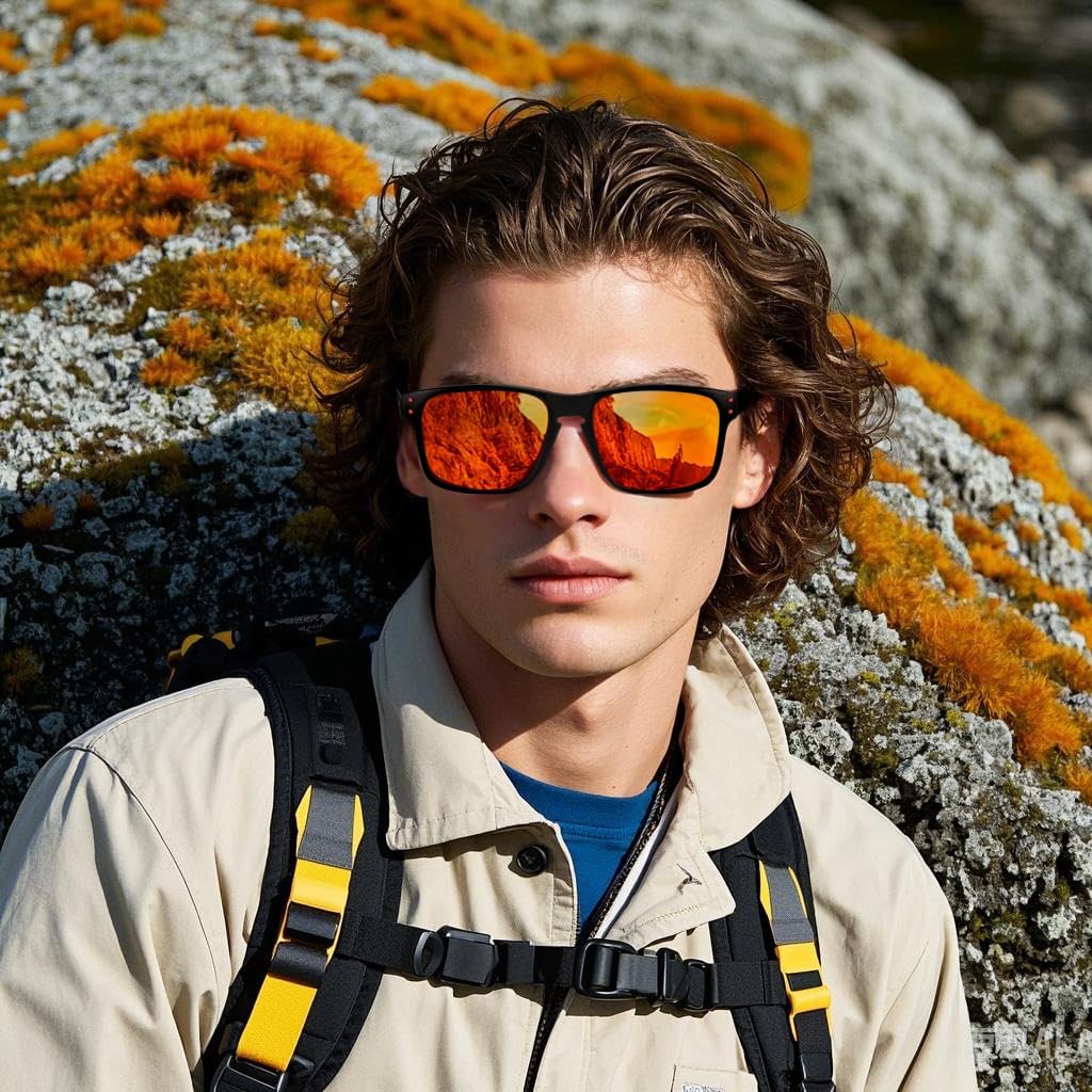 ÉÌƷͼƬ 15 | B0CS6MV9B1 | FEISEDY Men Sunglasses Polarized,Square Vintage Cycling Running Fishing Golf Hiking Sports Sun Glasses B0080