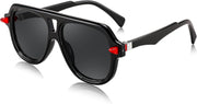 Black / 53 Millimeters | B0CDGN14ZJ | FEISEDY Vintage 70s Aviator Sunglasses Men Women Classic Retro Trendy Large Frame UV400 Sun Glasses B0030