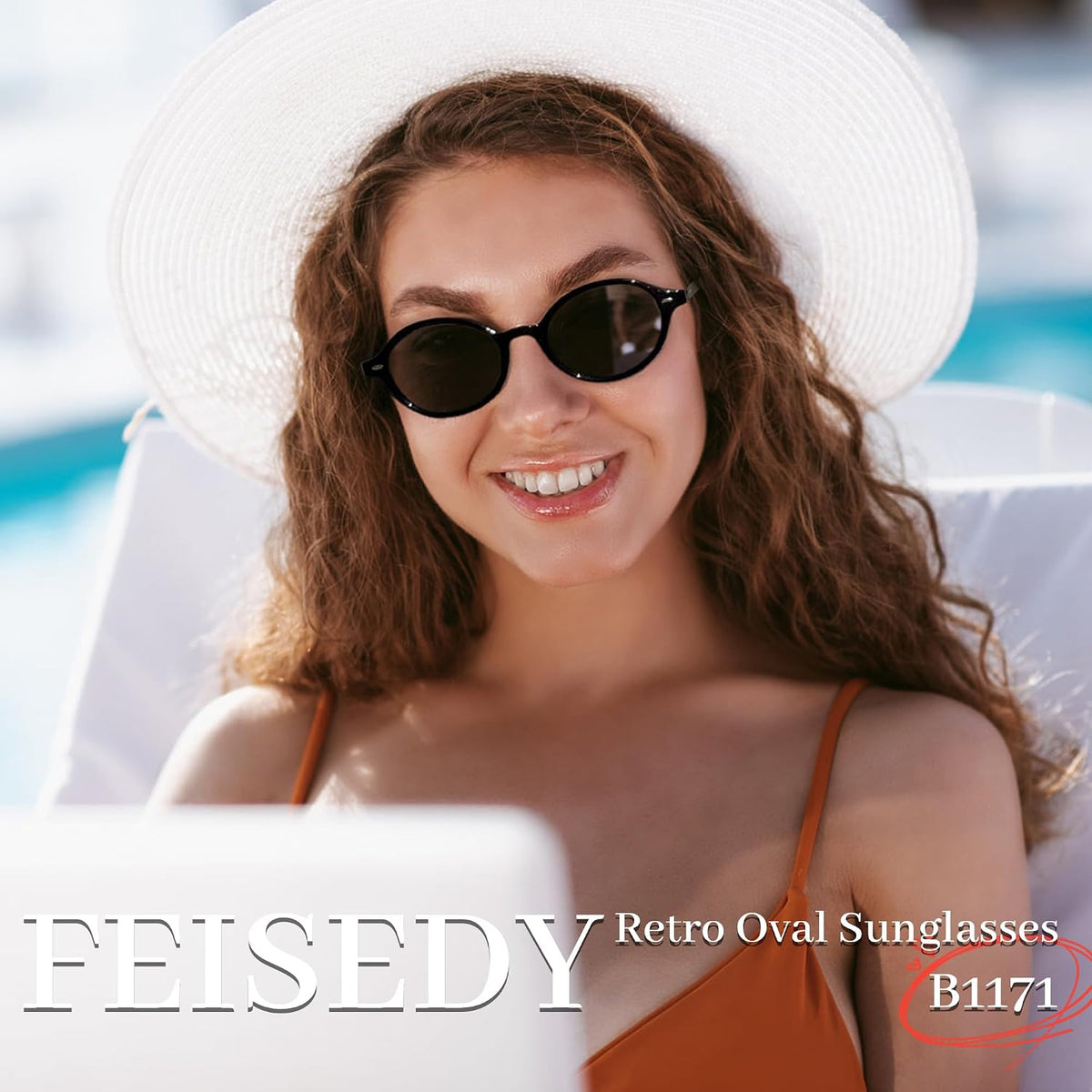 ÉÌƷͼƬ 2 | B0DTHVTKB5 | FEISEDY Retro Oval Sunglasses for Women 90s Narrow Round Lightweight Shades Y2k Trendy Sunnies B1171