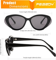 ÉÌƷͼƬ 7 | B0D6YJVTMS | FEISEDY Retro Polarized Cat Eye Sunglasses Women Trendy Mirrored Classic Designer Sunglasses UV Protection B0197