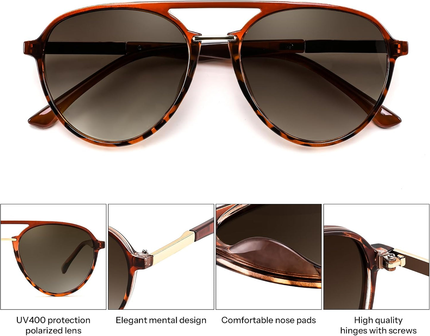 商品图片 26 | B0H1BPNZ36 | FEISEDY 70s Retro Aviator Sunglasses Polarized UV400 for Men Women B0453