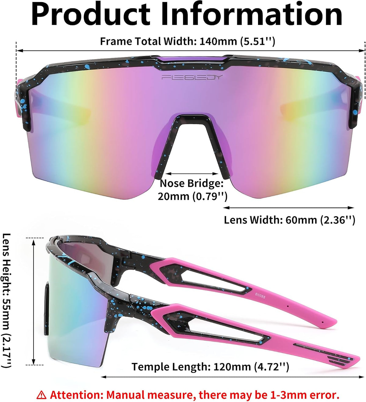 ÉÌƷͼƬ 14 | B0CVWYCSZS | FEISEDY Sports Sunglasses for Men Women Baseball Cycling Running Driving Glasses UV400 B0088