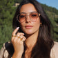商品图片 2 | B0FKML2SSC | FEISEDY Oversized Aviator Sunglasses Women Men - Retro Gold Metal Chunky Frame, UV400 for Driving & Daily Wear B0311