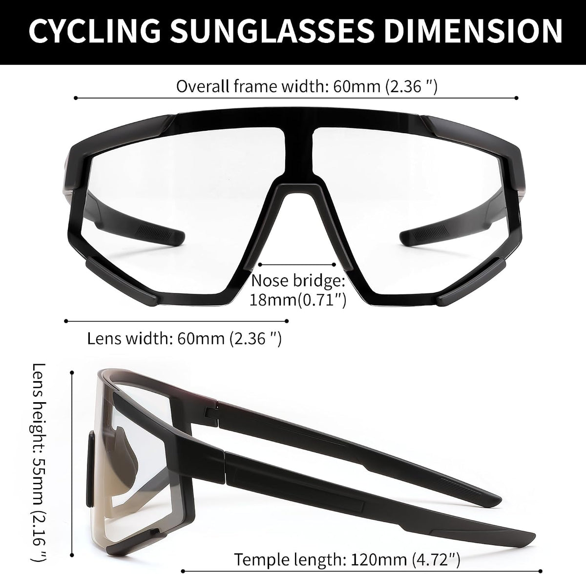 ÉÌƷͼƬ 29 | B0DFMBL68F | FEISEDY Photochromic Sports Sunglasses for Men Women Night Vision Cycling Driving Running Glasses B0233