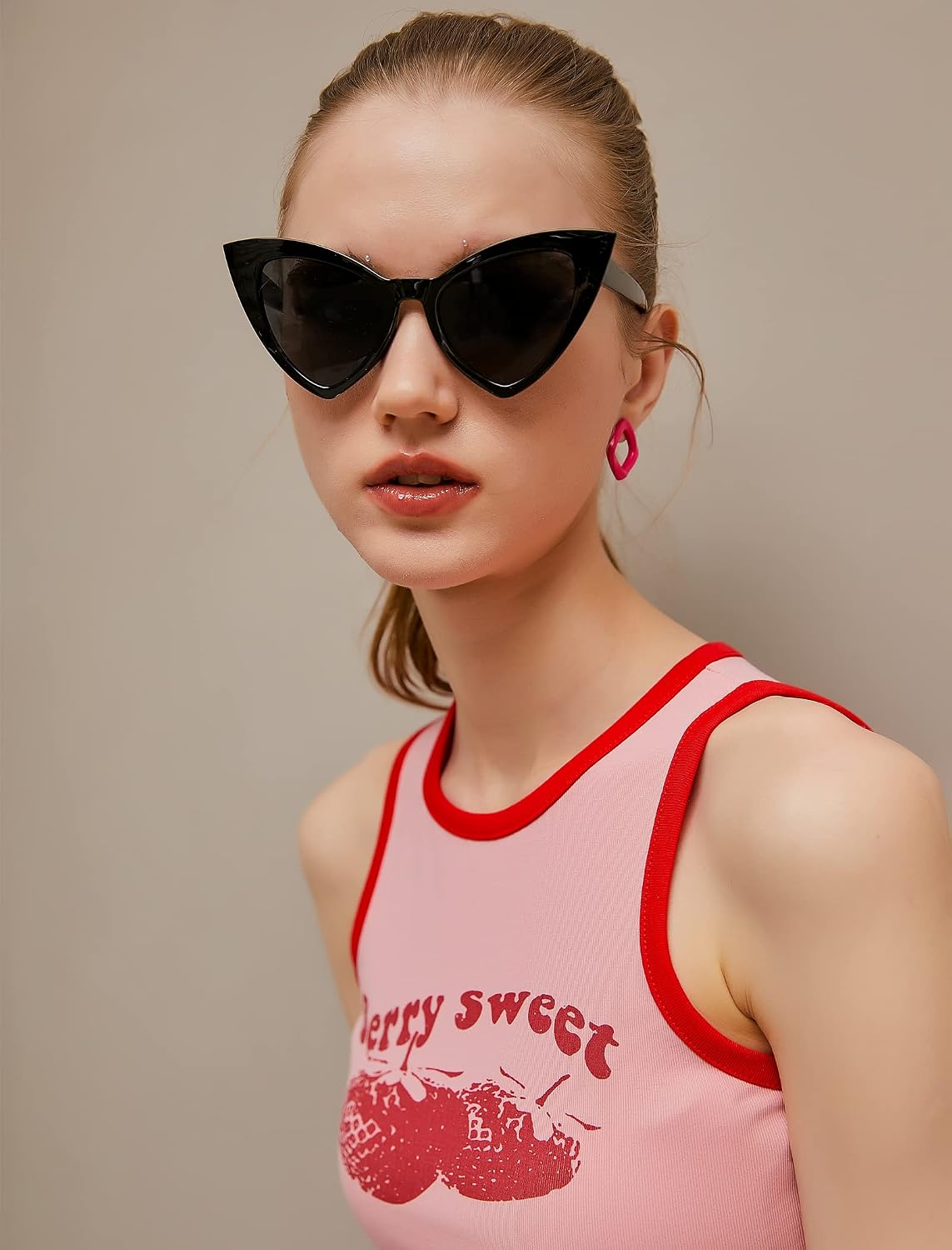 ÉÌƷͼƬ 27 | B09SPTCVBR | FEISEDY Retro Cat Eye Sunglasses for Women Fashion Vintage Cateye Sun Glasses B2235
