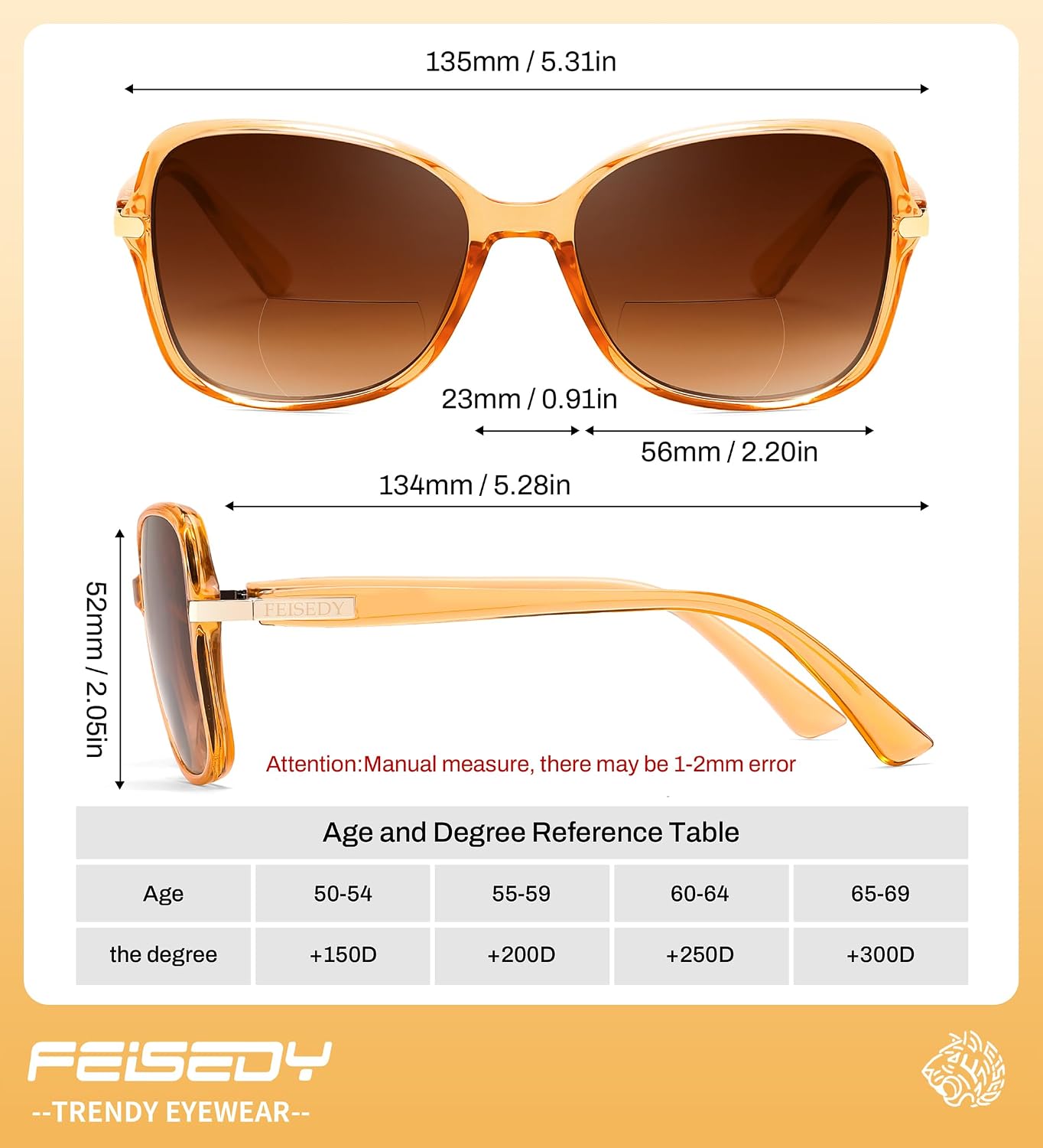商品图片 21 | B0GT132JWH | FEISEDY Women Bifocal Sunglasses Reader UV400 Protection B0351 | Butterfly Sun Reader, Fashion Outdoor Reading Glasses