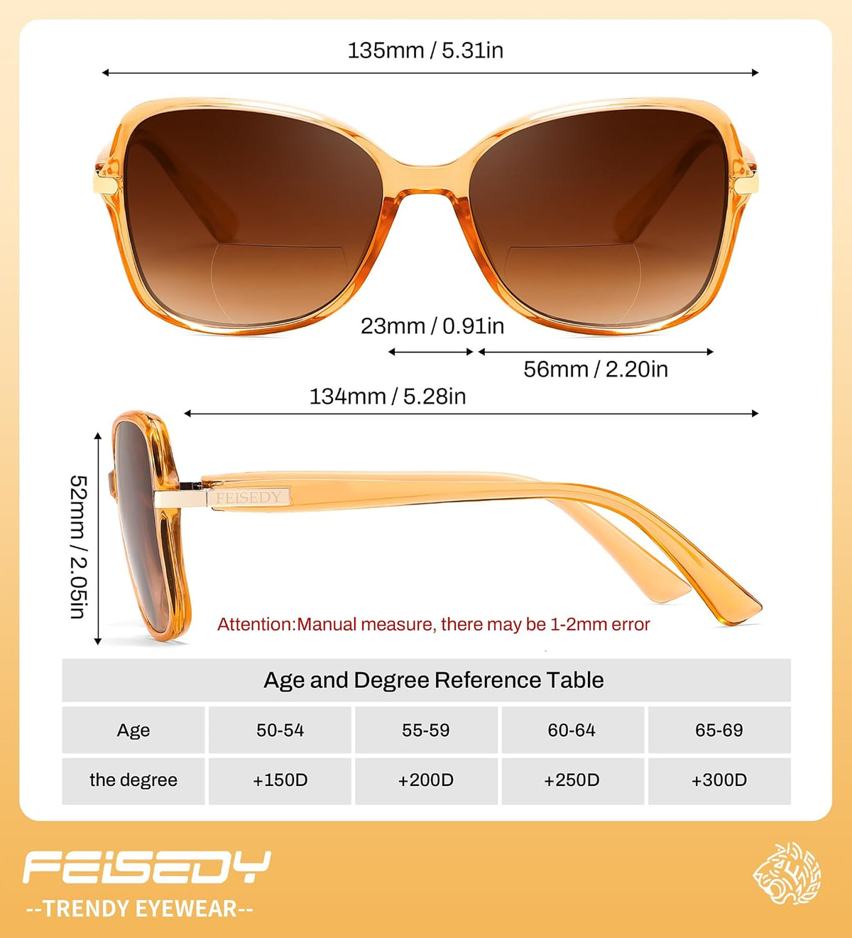 商品图片 21 | B0GT132JWH | FEISEDY Women Bifocal Sunglasses Reader UV400 Protection B0351 | Butterfly Sun Reader, Fashion Outdoor Reading Glasses