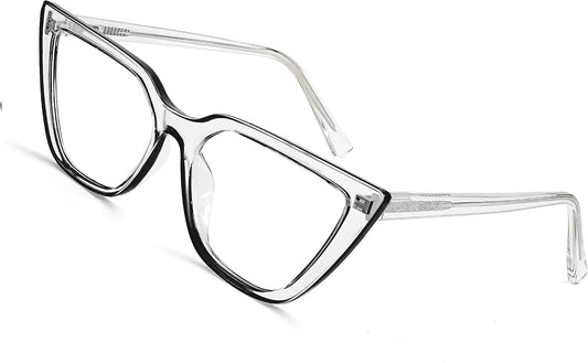 Transparent Black / 51 Millimeters | B0BHT5M418 | FEISEDY Women Cat Eye Blue Light Blocking Glasse Frame Fake Nerd Clear Square Computer Eyewear Anti Eyestrain B2353