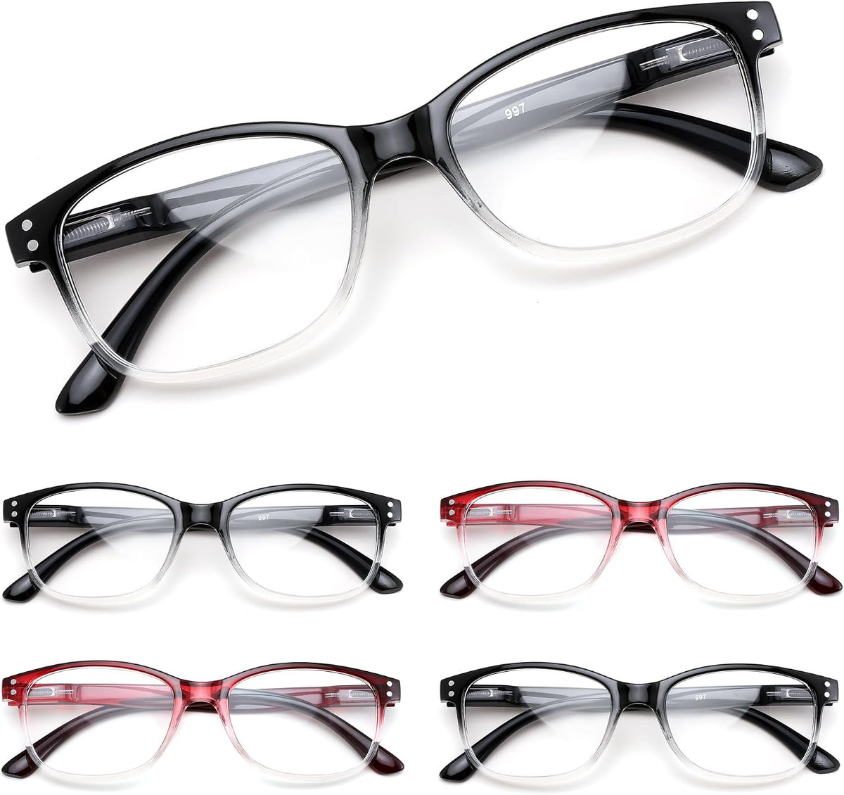 ÉÌƷͼƬ 15 | B0F7HQL9ND | FEISEDY 6/5 Pack Classic Reading Glasses Rectangular Readers B0297