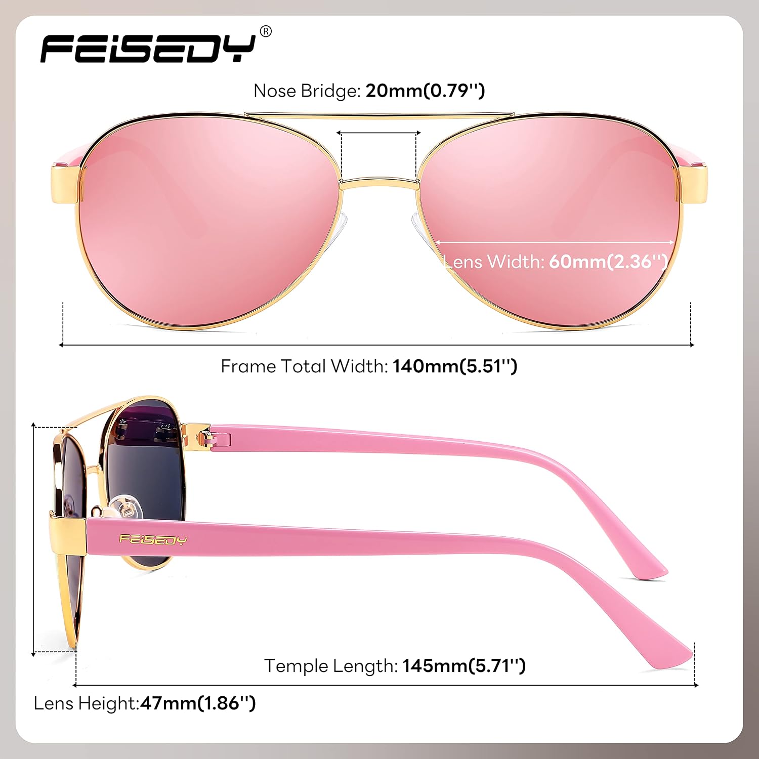 商品图片 13 | B0BXXC6Y74 | FEISEDY Classic Aviator Sunglasses for Women Pilot Polarized Sunglasses Men UV400 Protection for Driving Fishing Golf B4109