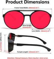 ÉÌƷͼƬ 21 | B0B6HWK6X1 | FEISEDY Classic Steampunk Sunglasses for Men Women Retro Round Gothic Shades Eyewear UV400 Protection B2957