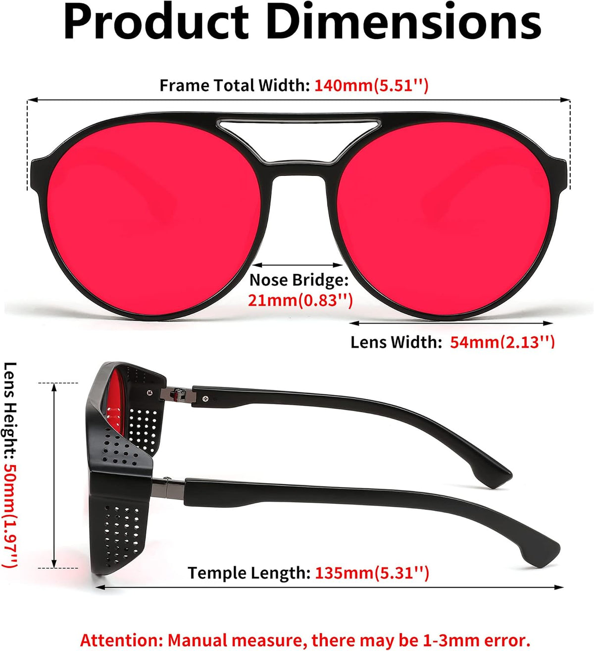 ÉÌƷͼƬ 21 | B0B6HWK6X1 | FEISEDY Classic Steampunk Sunglasses for Men Women Retro Round Gothic Shades Eyewear UV400 Protection B2957
