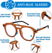 ÉÌƷͼƬ 12 | B0CJMDW1B6 | FEISEDY 70s Aviator Blue Light Blocking Glasses Square Pilot Frame Anti Glare Computer Glasses Women Men B0052