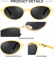 ÉÌƷͼƬ 32 | B0GVDPV1W4 | FEISEDY Metal Oval Sunglasses UV400 Protection for Women and Men B0429