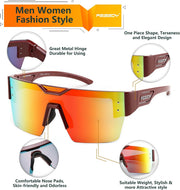 ÉÌƷͼƬ 4 | B0D4Y6RY37 | FEISEDY Sunglasses Men Women, Big Oversized Square Frame,UV400 Mirrored Sun Glasses, Cycling Driving Fishing Hiking B0064