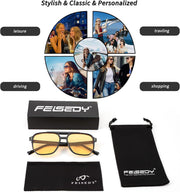 ÉÌƷͼƬ 46 | B0B3XKHTR1 | FEISEDY Retro Square Aviator Sunglasses Women Men 70s Vintage Trendy Plastic Frame Sun Glasses B2835
