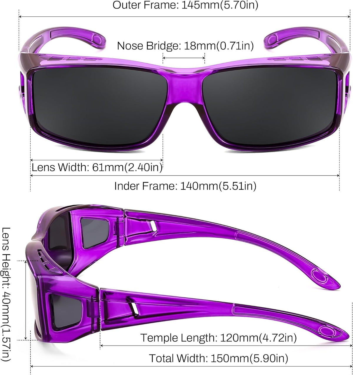 ÉÌƷͼƬ 74 | B089YRDYMP | FEISEDY Polarized Fit Over Glasses Sunglasses Men Women Wrap Around B2593