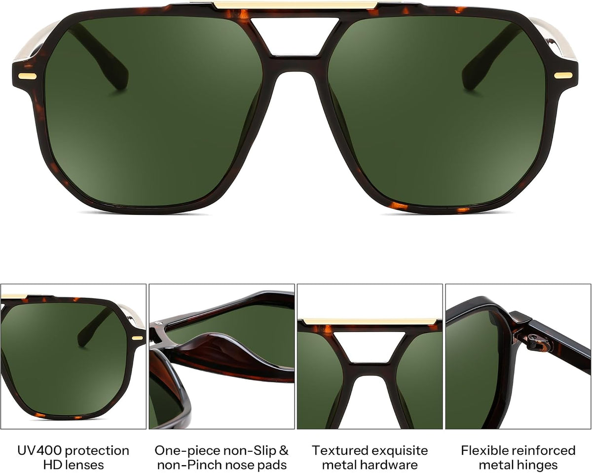 ÉÌƷͼƬ 42 | B0H71K72HH | FEISEDY Retro Aviator Sunglasses for Women Men 70s Square Sun Glasses B0281