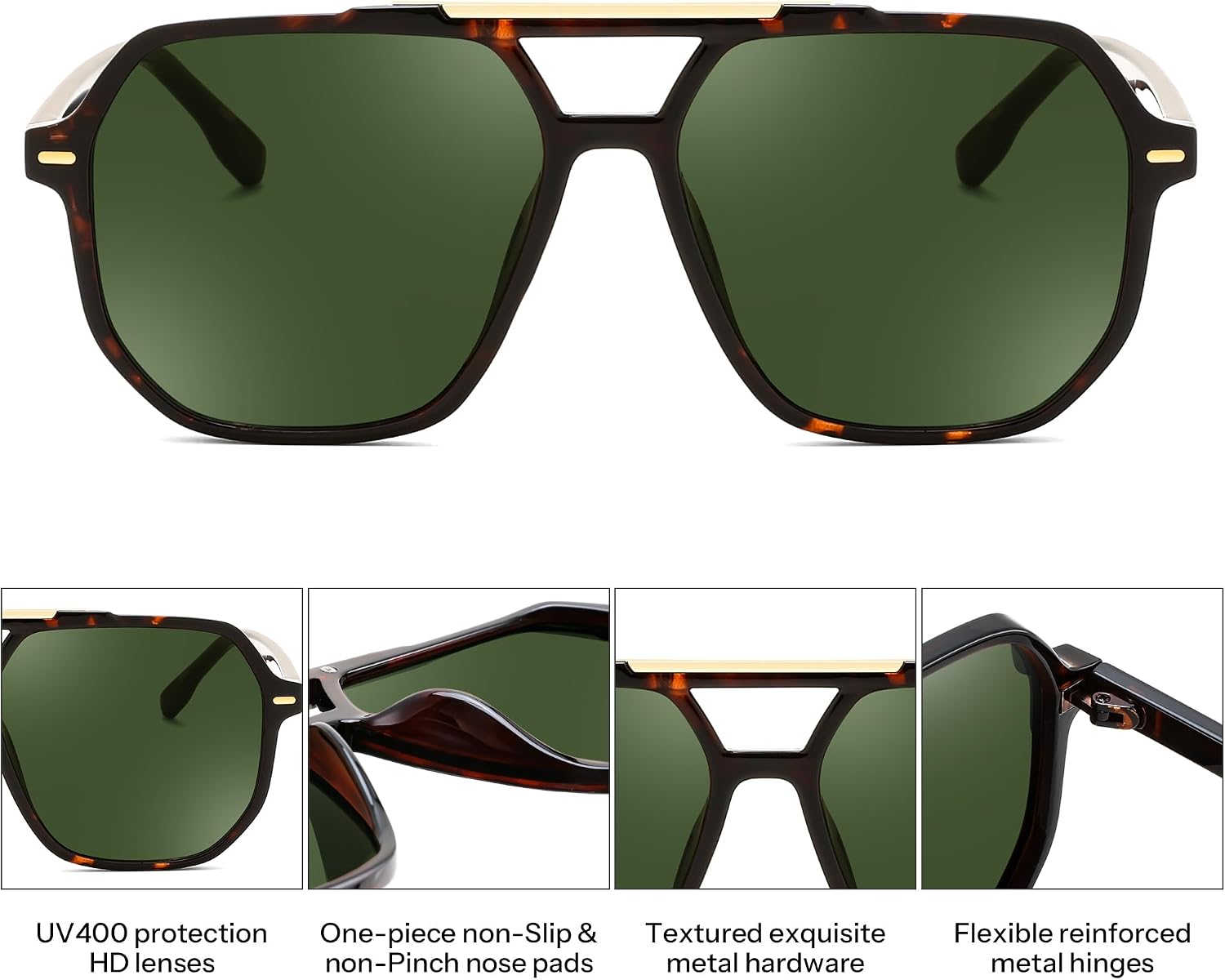商品图片 42 | B0H71K72HH | FEISEDY Retro Aviator Sunglasses for Women Men 70s Square Sun Glasses B0281