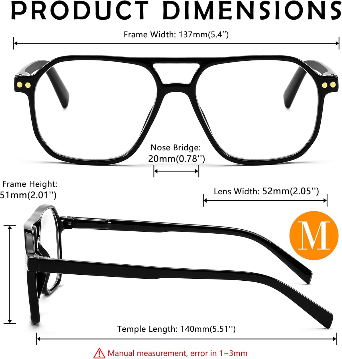 商品图片 8 | B0CNCZF5FL | FEISEDY Retro Aviator Reading Glasses Square Readers for Women Men B0068 | Spring Hinge, Blue Light Reading Glasses,Stylish reading glasses for men
