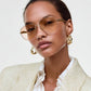 商品图片 40 | B0FKML2SSC | FEISEDY Oversized Aviator Sunglasses Women Men - Retro Gold Metal Chunky Frame, UV400 for Driving & Daily Wear B0311