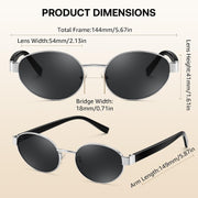 ÉÌƷͼƬ 31 | B0GK19LPFF | FEISEDY Retro Oval Metal Y2K Sunglasses for Women Men Small Frame B0402
