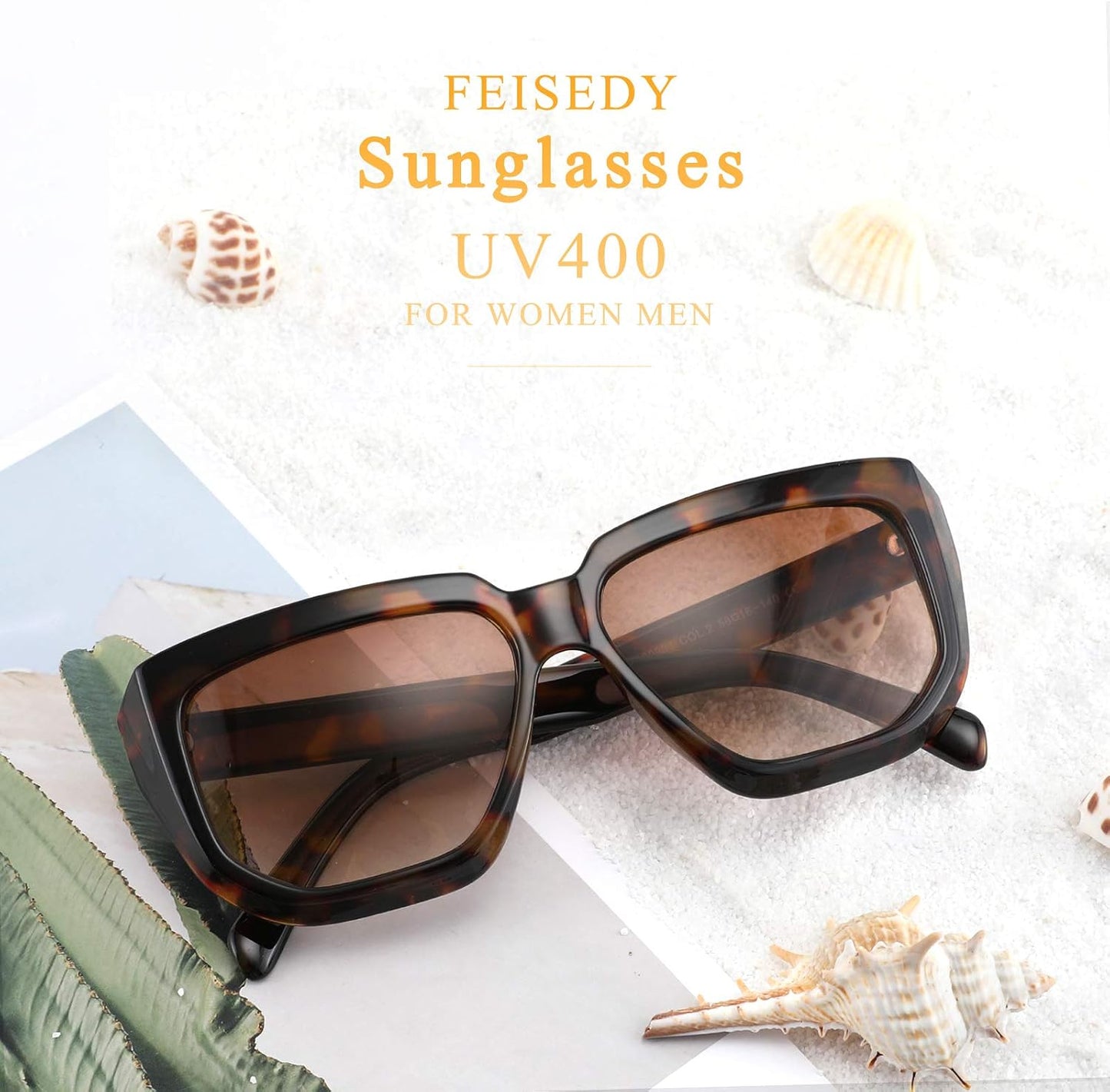 商品图片 19 | B08PD9KPH8 | FEISEDY Women Retro Square Sunglasses Trendy Shield Flat Top Shades B2717