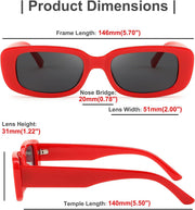 ÉÌƷͼƬ 4 | B09XM65NG6 | FEISEDY 2PACK Rectangle Retro Sunglasses 90s Chunky Small Cool Square Glasses B7039-F2