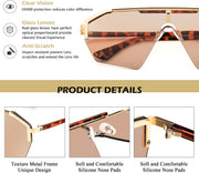 ÉÌƷͼƬ 14 | B0D6G3P982 | FEISEDY Fashion Flat One Piece Oversized Sunglasses Rimless Irregular Stylish Retro Design Shade Women Men B0153