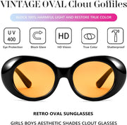 ÉÌƷͼƬ 49 | B074H8KFSZ | FEISEDY Sunglasses White Oval Clout Goggles for Women Men Retro Round Trendy Rimmed Clueless Costume Frame B2253
