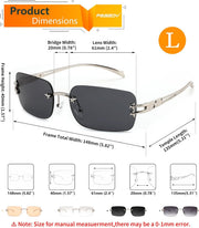 ÉÌƷͼƬ 6 | B0GX6FSM23 | FEISEDY Retro Rimless Rectangle Y2K Tinted Sunglasses for Women Men B0423