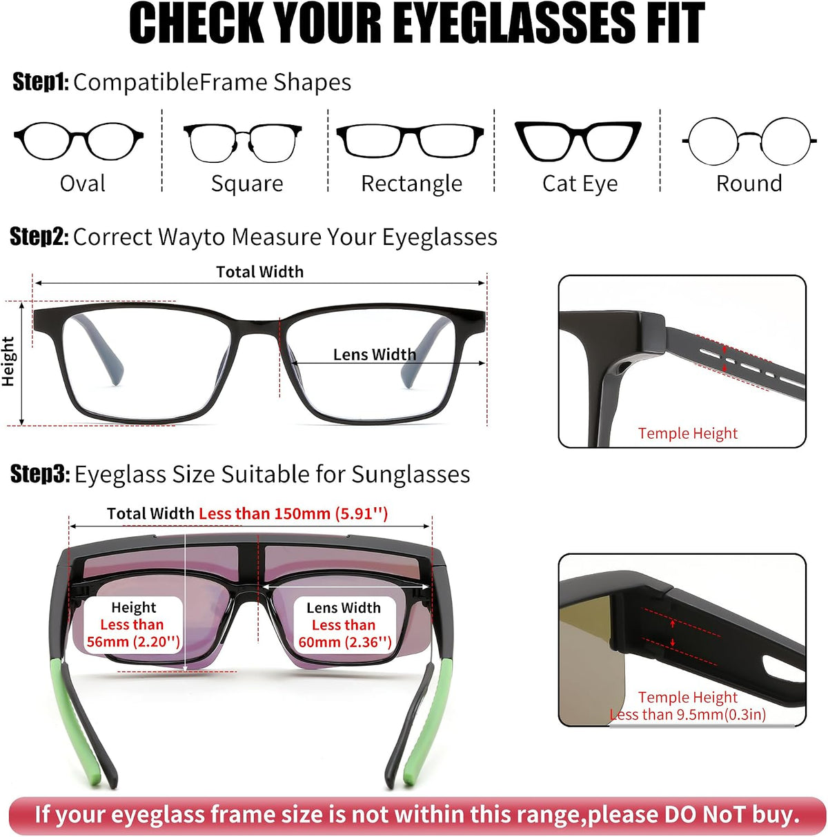 ÉÌƷͼƬ 5 | B0GGMHCCXG | FEISEDY Polarized Fit Over Glasses Sunglasses for Men Women, Sports Wrap Around for Driving Cycling Fishing B0382