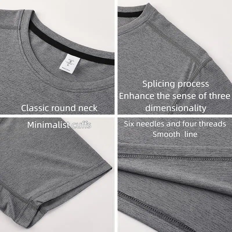 商品图片 6 | B0GRYZVGSP | Workout Shirts for Men, Athletic Quick Dry Shirts, Hiking Shirt, Round Neck Summer Mens Workout Clothes & Gym Running Tops