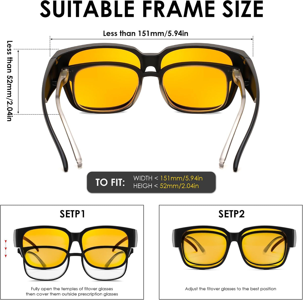 ÉÌƷͼƬ 7 | B0DHC5JDXR | FEISEDY Fitover Computer Blue Light Glasses Driving Gaming Eyeglasses Anti Glare Nighttime Eye Wear with Yellow Lenses B1226