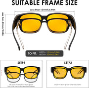 ÉÌƷͼƬ 7 | B0DHC5JDXR | FEISEDY Fitover Computer Blue Light Glasses Driving Gaming Eyeglasses Anti Glare Nighttime Eye Wear with Yellow Lenses B1226