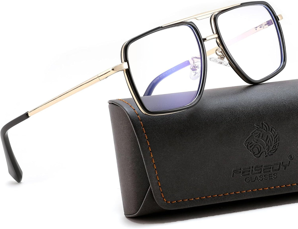 ÉÌƷͼƬ 22 | B0HJH5CP7F | FEISEDY Metal Blue Light Aviator Glasses for Women Men B0491