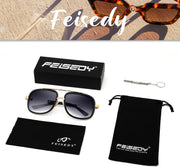 ÉÌƷͼƬ 8 | B0B681YMF5 | FEISEDY Retro Trendy Aviator Sunglasses Women Men Classic Vintage Square Sunglasses 70s Large Metal Shades B2321
