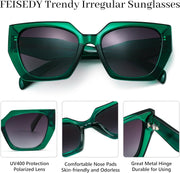ÉÌƷͼƬ 12 | B0CNCTSQ2Z | FEISEDY Trendy Polarized Sunglasses, Oversized Irregular TR Frame for Women Men, Retro Shades UV400 B0016