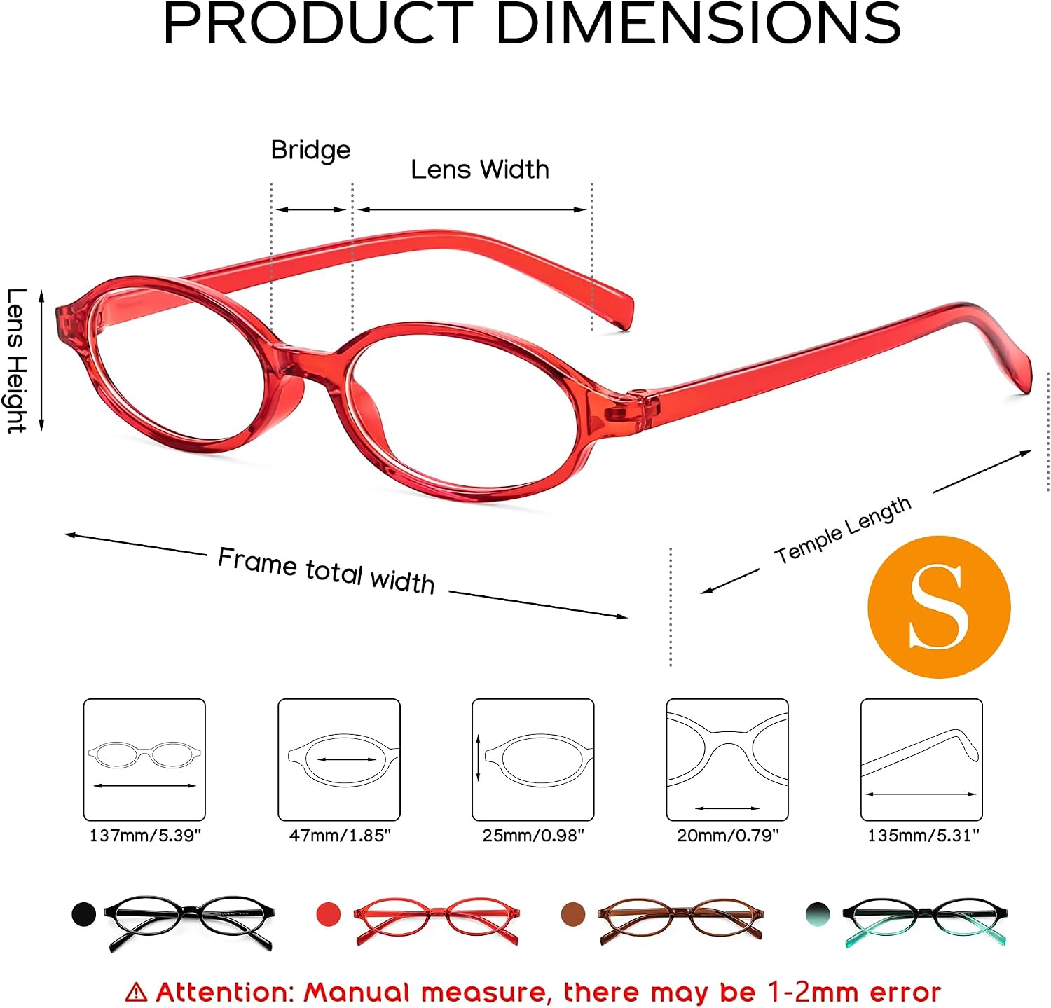 商品图片 34 | B0DKNKBFBX | FEISEDY Y2K Retro Oval Nerd Blue Light Glasses for Women B0258