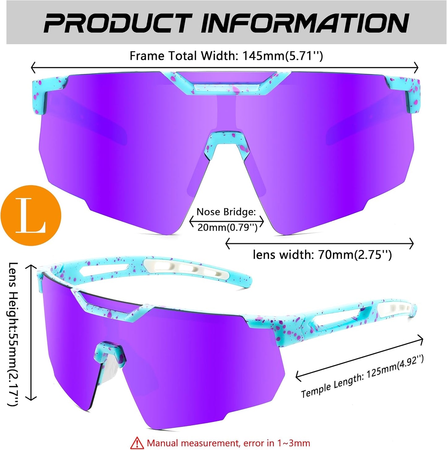 商品图片 21 | B0D2R93ZVQ | FEISEDY Cycling Sunglasses for Men Women, Sport Sunglasses for Baseball Softball Running Fishing Golf UV400 B0167