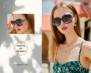 ÉÌƷͼƬ 18 | B079GSTW1D | FEISEDY Polarized Women Square Sunglasses Sparkling Composite Shiny Frame B2289