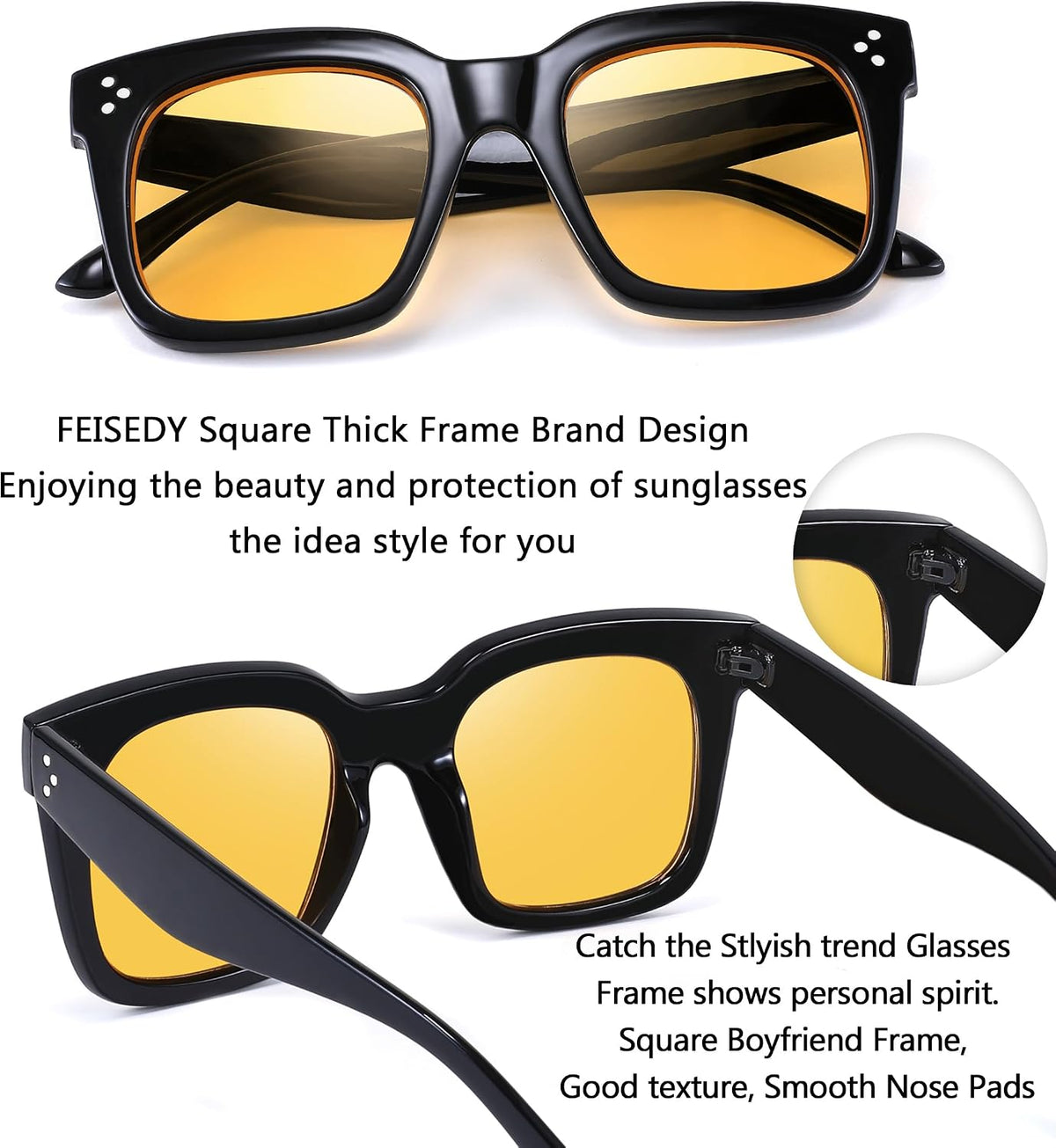 ÉÌƷͼƬ 27 | B07Q31N6CH | FEISEDY Vintage Butterfly Sunglasses Designer Luxury Sun Glasses B2486