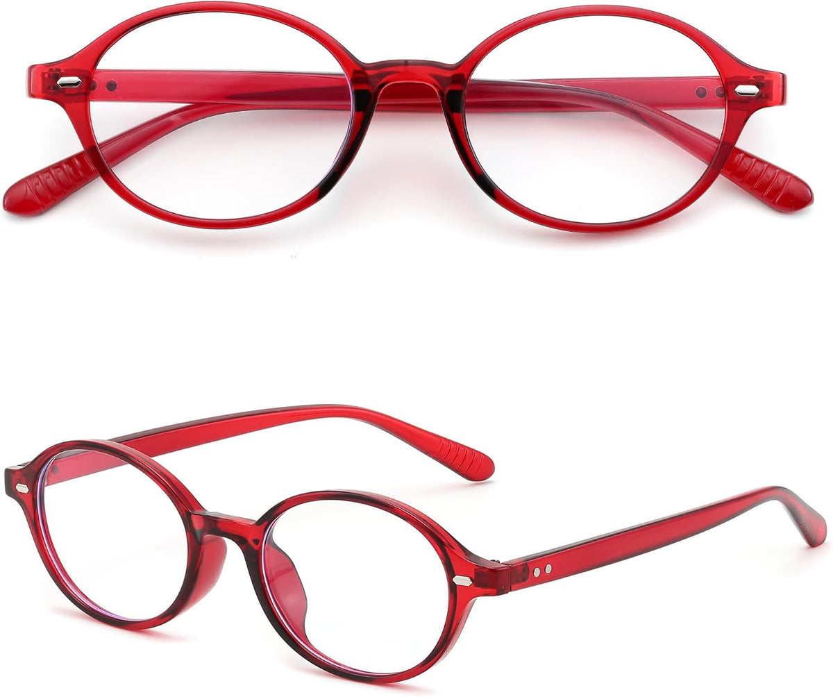 ÉÌƷͼƬ 62 | B0DJ4YNFXZ | FEISEDY Vintage Oval Blue Light Glasses for Women Men Stylish Lightweight 90s Eyeglasses Fake Nerd Y2k Eyewear Frame B0242