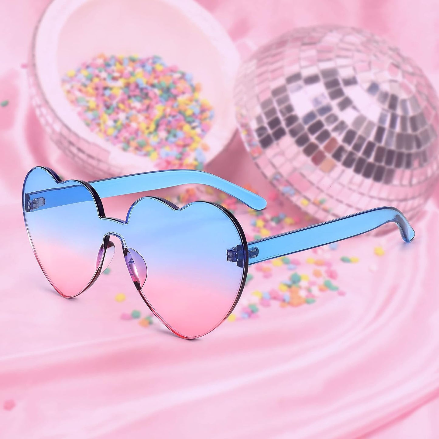 商品图片 18 | B07BLKHDRH | FEISEDY Thick Heart Sunglasses Rimless Heart Shaped Sun Glasses Women Fashion Love Glasses B2419