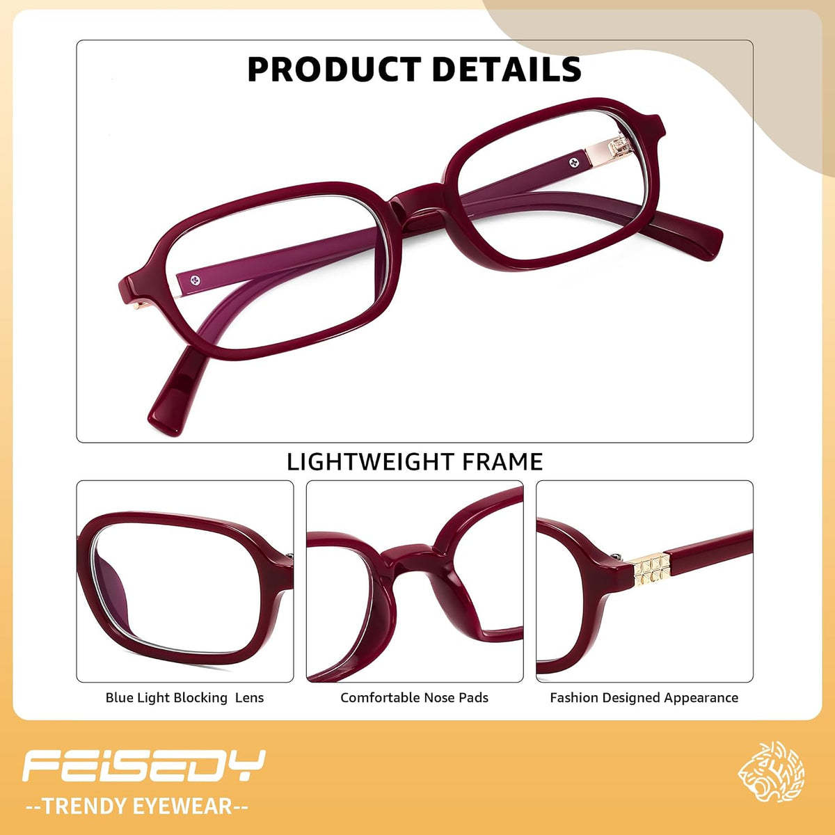 ÉÌƷͼƬ 34 | B0DXK32V6F | FEISEDY Fashion Rectangular Blue Light Glasses for Women Retro Small Frames Vintage Trendy 90s Square Eyeglasses B0255