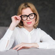 商品图片 2 | B0DFPWRH8W | FEISEDY Cat-Eye Blue Light Reading Glasses for Women Thick Fashion Anti- Glare Digital Eyestrain Readers B0230