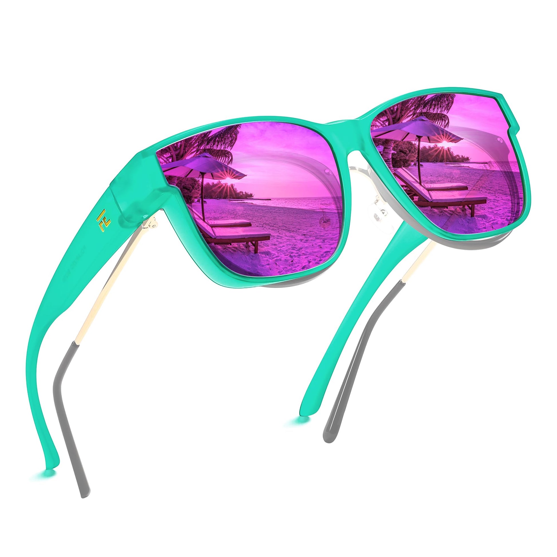 FEISEDY Fit Over Glasses Polarized Sunglasses Oversized Square UV400 B0250 | Fit Over Glasses,Polarized Glare-Free,UV400 prot