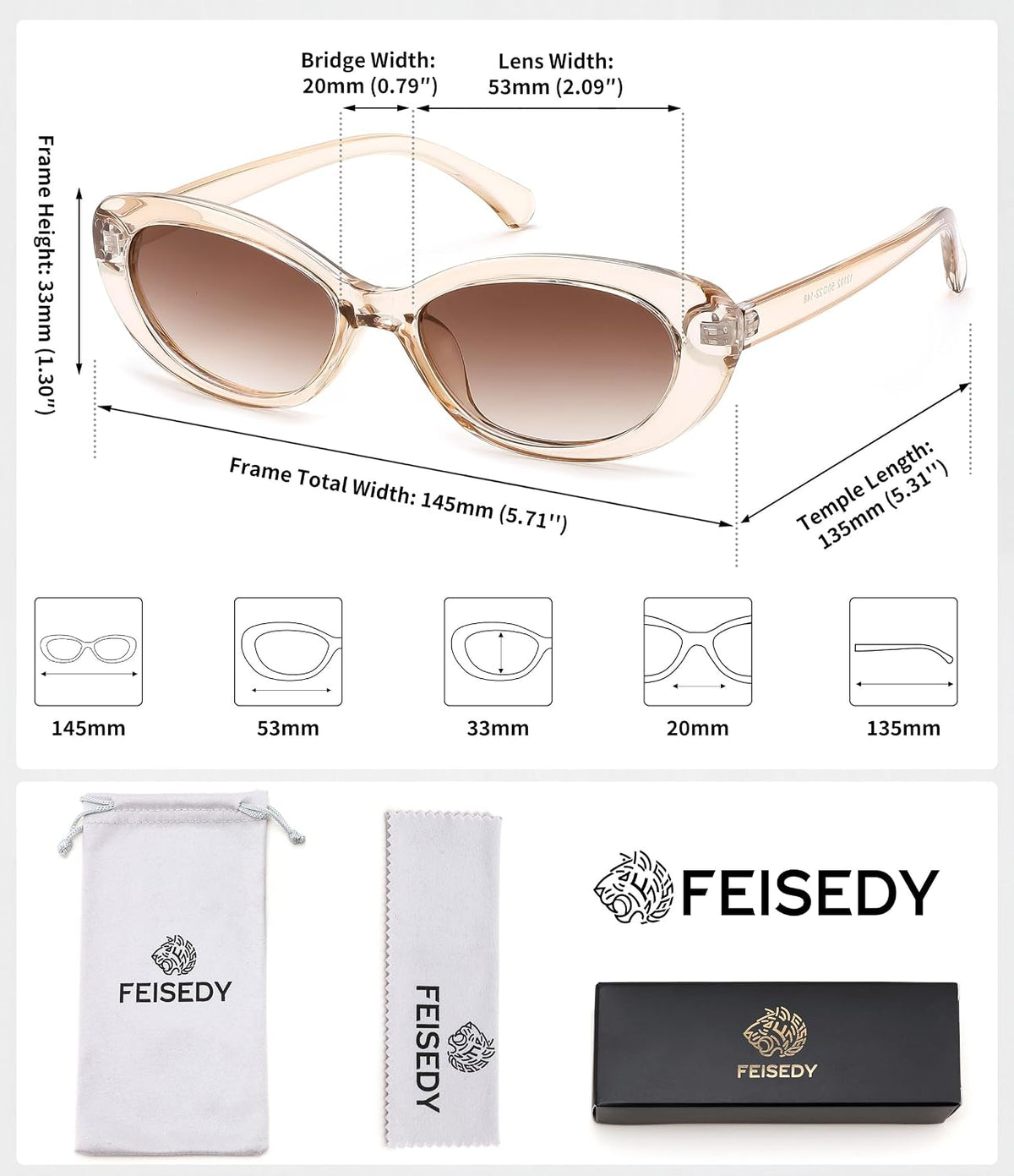 ÉÌƷͼƬ 43 | B0H2YQ7P2Y | FEISEDY Women Vintage Oval Cat Eye Sunglasses, Retro Narrow Shades B0459